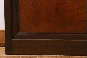アンティーク建具　当店オリジナルガラス　昭和初期　花菱模様のガラスがレトロなガラス戸2枚セット(引き戸、建具)(R-041269)