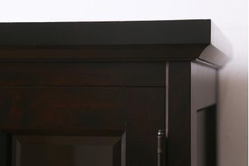 中古　北海道民芸家具　リメイク　脚付き　高級感が漂う収納棚(飾り棚、食器棚)(R-041274)