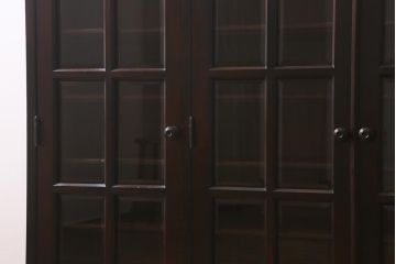 中古　北海道民芸家具　リメイク　脚付き　高級感が漂う収納棚(飾り棚、食器棚)(R-041274)