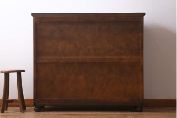 中古　北海道民芸家具　リメイク　脚付き　高級感が漂う収納棚(飾り棚、食器棚)(R-041274)