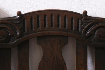 アンティーク家具　イギリス　オーク材　ジャコビアン様式　優美なデザインが魅力のダイニングチェア(椅子、ハイバックチェア)(R-041278)
