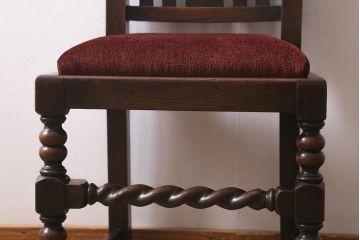 アンティーク家具　イギリス　オーク材　ジャコビアン様式　優美なデザインが魅力のダイニングチェア(椅子、ハイバックチェア)(R-041278)