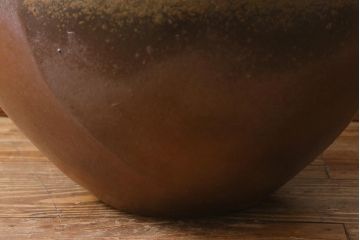 アンティーク雑貨　備前焼　山下譲治作　扁壷(花器)(R-041279)