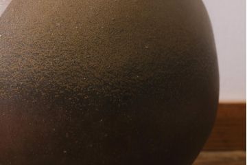 アンティーク雑貨　備前焼　山下譲治作　扁壷(花器)(R-041279)