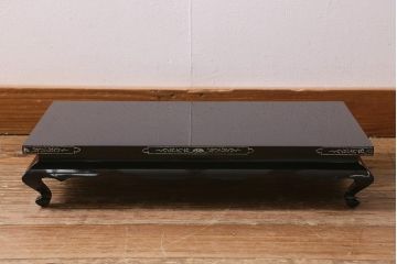 アンティーク雑貨　昭和初期　螺鈿細工　木製花台(漆器平卓)(R-041282)
