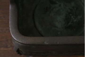 アンティーク雑貨　明治期　古銅耳付火鉢(中国香炉)(R-041283)