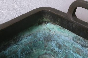 アンティーク雑貨　明治期　古銅耳付火鉢(中国香炉)(R-041283)