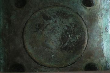 アンティーク雑貨　明治期　古銅耳付火鉢(中国香炉)(R-041283)
