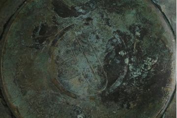 アンティーク雑貨　明治期　古銅耳付火鉢(中国香炉)(R-041283)