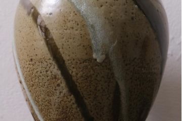 人間国宝　島岡達三　地釉流文壺(共箱)(R-041287)