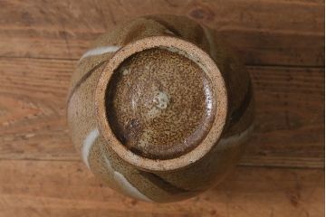 人間国宝　島岡達三　地釉流文壺(共箱)(R-041287)