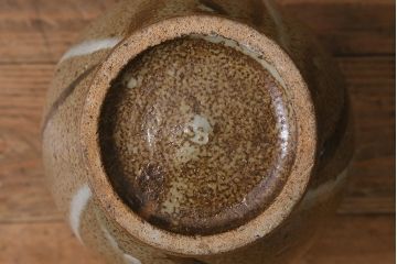 人間国宝　島岡達三　地釉流文壺(共箱)(R-041287)