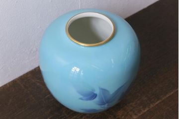 中古　深川製磁　色絵彩磁花瓶(R-041288)