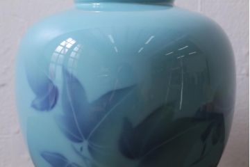 中古　深川製磁　色絵彩磁花瓶(R-041288)