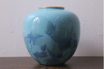 中古　深川製磁　色絵彩磁花瓶(R-041288)