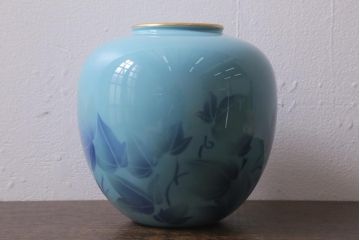 中古　深川製磁　色絵彩磁花瓶(R-041288)