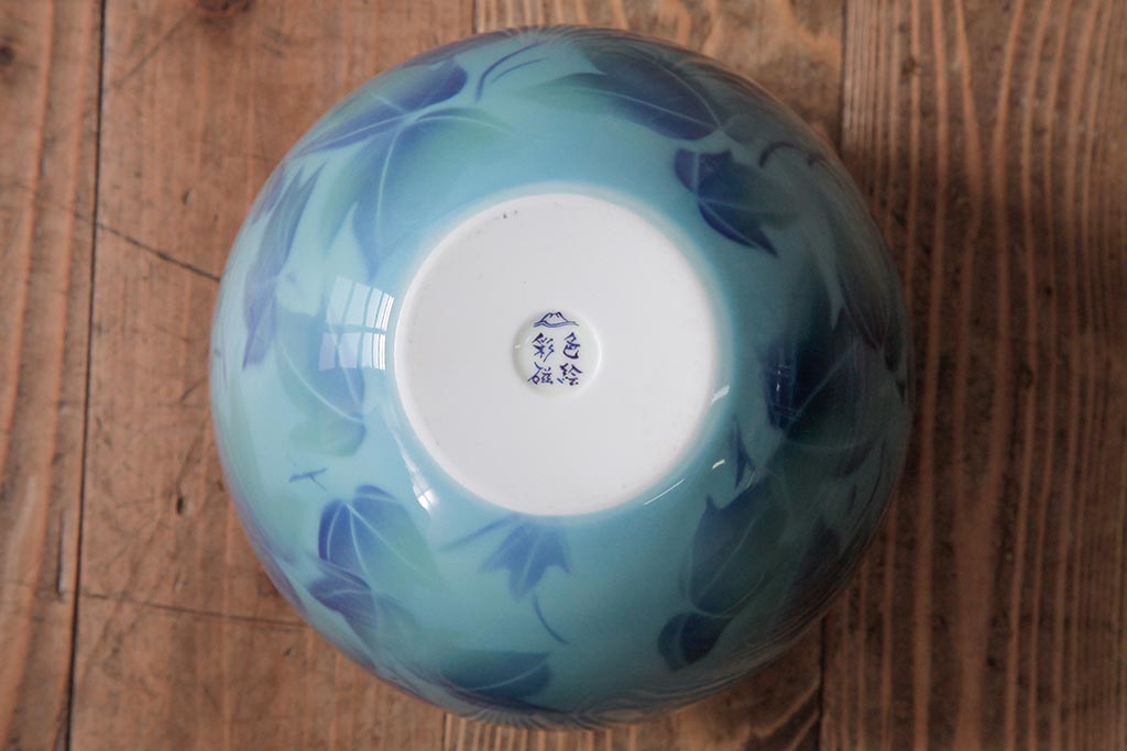 中古　深川製磁　色絵彩磁花瓶(R-041288)