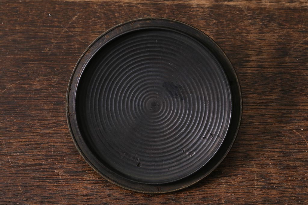 アンティーク雑貨　明治大正期　古い長命富貴蓋鉄瓶(銅蓋)(R-041292)