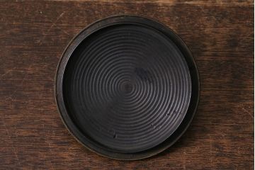 アンティーク雑貨　明治大正期　古い長命富貴蓋鉄瓶(銅蓋)(R-041292)