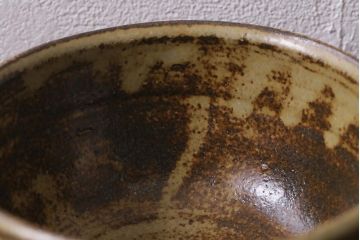 益子焼　人間国宝　島岡達三作　地釉象嵌縄文茶碗(和食器)(R-041295)