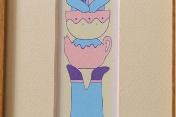 1994年　リトグラフ　な・7　サイン有り　2/50　猫3匹・ティーカップ・魚(R-041297)