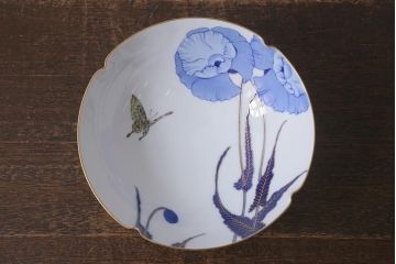 オールド香蘭社　有田焼　花蝶文　アゲハ蝶　深皿(鉢、食器)(R-041302)