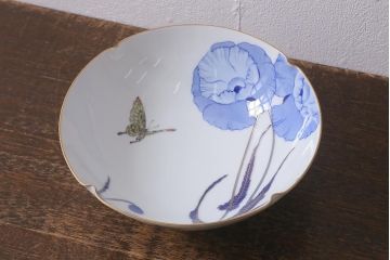 オールド香蘭社　有田焼　花蝶文　アゲハ蝶　深皿(鉢、食器)(R-041302)