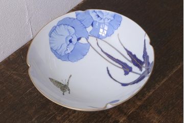 オールド香蘭社　有田焼　花蝶文　アゲハ蝶　深皿(鉢、食器)(R-041302)