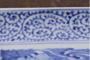 アンティーク雑貨　江戸期　古伊万里　冨貴長春　蛸唐草文長皿(和食器)(R-041306)