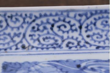 アンティーク雑貨　江戸期　古伊万里　冨貴長春　蛸唐草文長皿2枚セット(和食器)(R-041308)
