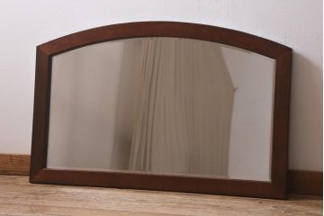 中古　松本民芸家具　クラシカルな雰囲気漂う上品なミラー(鏡、ウォールミラー)(R-041314)