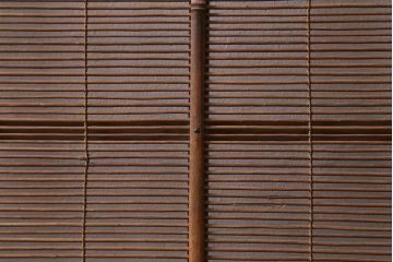 アンティーク建具　昭和中期　腰板桑材　渋みのある色味が素敵な御簾戸2枚セット(簾戸、簀戸、葭戸、夏障子、夏戸、葦戸)(R-041316)