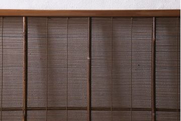 アンティーク建具　昭和中期　腰板桑材　渋みのある色味が素敵な御簾戸4枚セット(簾戸、簀戸、葭戸、夏障子、夏戸、葦戸)(R-041317)
