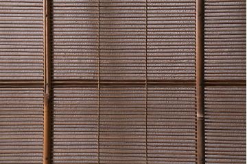 アンティーク建具　昭和中期　腰板桑材　渋みのある色味が素敵な御簾戸4枚セット(簾戸、簀戸、葭戸、夏障子、夏戸、葦戸)(R-041317)