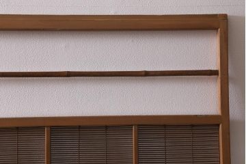 アンティーク建具　昭和中期　腰板桑材　渋みのある色味が素敵な御簾戸4枚セット(簾戸、簀戸、葭戸、夏障子、夏戸、葦戸)(R-041317)