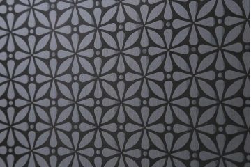 アンティーク建具　昭和初期　当店オリジナルガラス・花菱模様　レトロなブルーペイントのガラス窓2枚セット(ガラス戸、引き戸、建具)(R-041319)