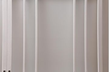 アンティーク建具　昭和中期　ペイント　色ガラス・銀モールガラス　爽やかなカラーが目を引くガラス戸2枚セット(引き戸、建具)(R-041320)