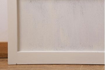アンティーク建具　昭和中期　ペイント　色ガラス・銀モールガラス　爽やかなカラーが目を引くガラス戸2枚セット(引き戸、建具)(R-041320)
