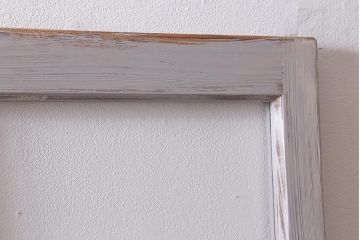 アンティーク建具　昭和初期　ペイント　色ガラス・モールガラス　色ガラスがレトロなガラス戸2枚セット(引き戸、建具)(R-041321)