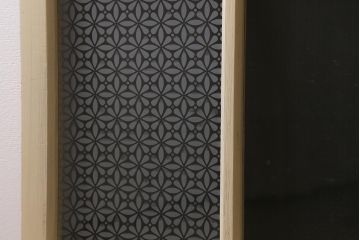 アンティーク建具　昭和初期　当店オリジナルガラス　花菱模様　ナチュラルスタイルの空間におすすめなガラス戸2枚セット(引き戸、建具)(R-041322)