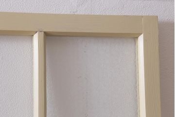 アンティーク建具　昭和初期　当店オリジナルガラス　花菱模様　ナチュラルスタイルの空間におすすめなガラス戸2枚セット(引き戸、建具)(R-041322)