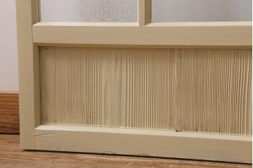 アンティーク建具　昭和初期　当店オリジナルガラス　花菱模様　ナチュラルスタイルの空間におすすめなガラス戸2枚セット(引き戸、建具)(R-041322)