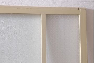 アンティーク建具　昭和初期　当店オリジナルガラス　花菱模様　ナチュラルスタイルの空間におすすめなガラス戸2枚セット(引き戸、建具)(R-041322)