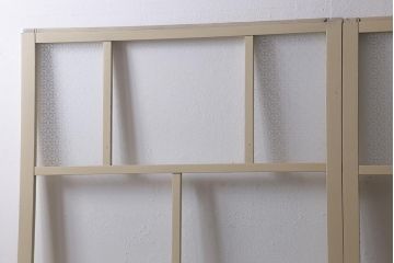 アンティーク建具　昭和初期　当店オリジナルガラス　花菱模様　ナチュラルスタイルの空間におすすめなガラス戸2枚セット(引き戸、建具)(R-041322)