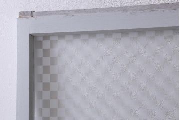 アンティーク建具　昭和初期　当店オリジナルガラス　淡い色味がおしゃれなガラス戸2枚セット(引き戸、建具)(R-041323)