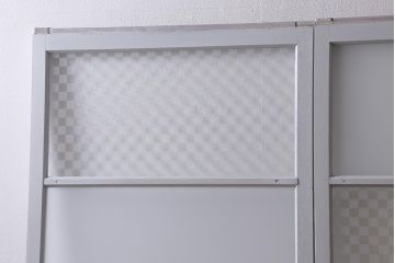 アンティーク建具　昭和初期　当店オリジナルガラス　淡い色味がおしゃれなガラス戸2枚セット(引き戸、建具)(R-041323)