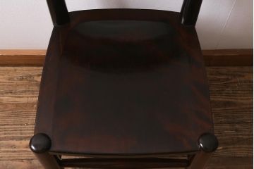 中古　松本民芸家具　シックで上品な佇まいが魅力のラダーバックチェア(ダイニングチェア、椅子)(R-041325)