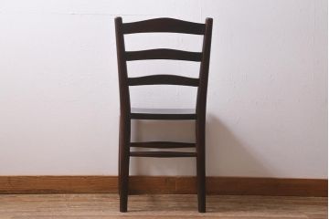 中古　松本民芸家具　シックで上品な佇まいが魅力のラダーバックチェア(ダイニングチェア、椅子)(R-041325)