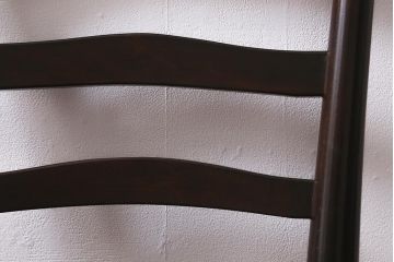 中古　松本民芸家具　シックで上品な佇まいが魅力のラダーバックチェア(ダイニングチェア、椅子)(R-041327)