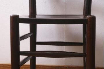 中古　松本民芸家具　シックで上品な佇まいが魅力のラダーバックチェア(ダイニングチェア、椅子)(R-041327)